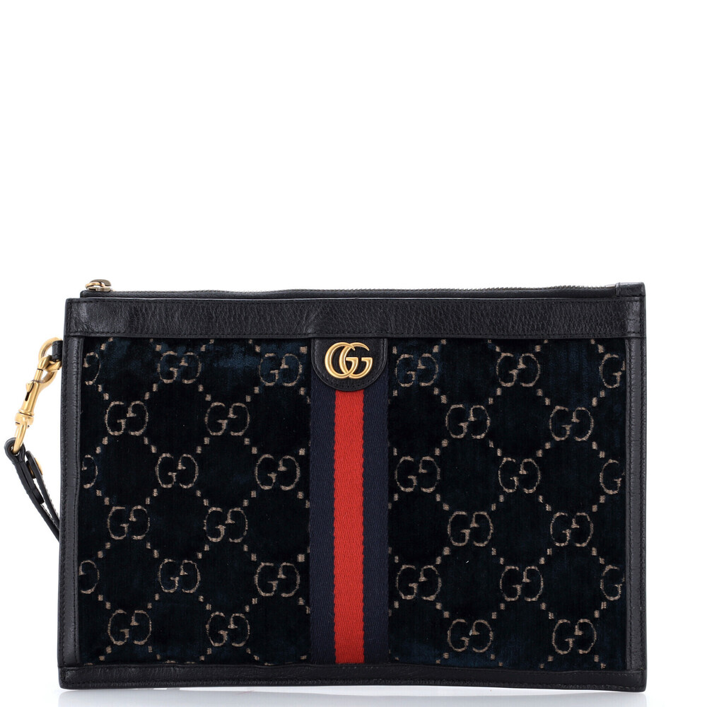 Gucci Large Ophidia Zip Pouch GG Velvet